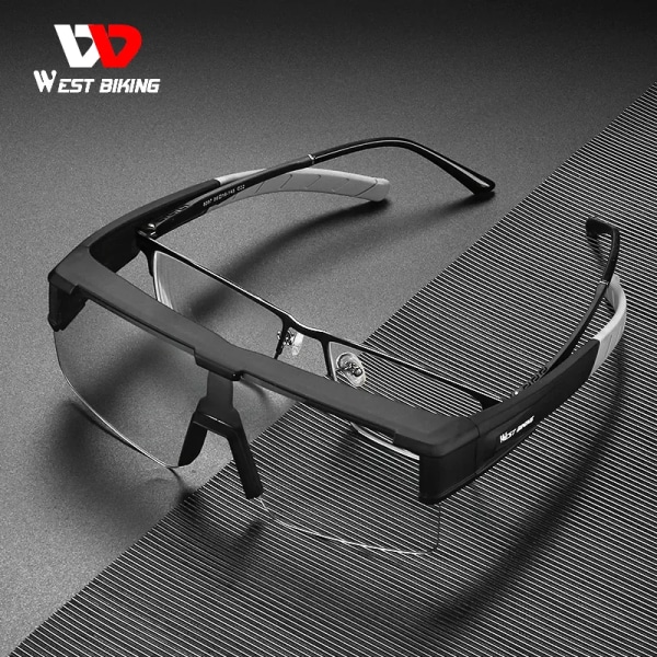 WEST BIKING Myopic Polarized Square Solglasögon Män Photochromic Cykling Passform över glasögon Köra Fiske Glasögon Cykelglasögon Red x Polarized