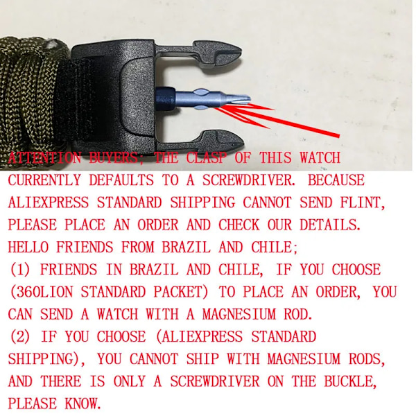 Utomhus Survival Watch Multifunktionell Vattentät Militär Taktisk Paracord Watch Armband Camping Vandring Nödutrustning EDC Camouflage with box
