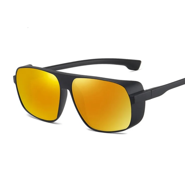 Mode Fyrkantiga Steampunk Solglasögon Kvinna Vintage Design Solglasögon Man Kvinna Retro Punk Utomhusspegel Oculos De Sol Black Gray