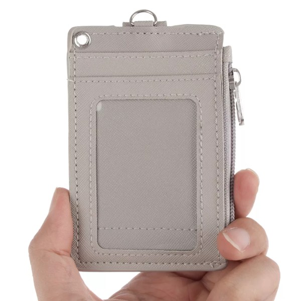 Mode PU-läder Business ID-korthållare Kreditbricka Hållare Busskort Cover med nyckelring black(.2707)