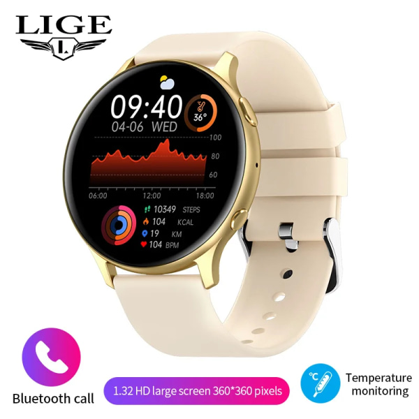 LIGE Bluetooth Call Smart Watch Dam Herr 1.32 \ Silica gel 02 Bluetooth call watch