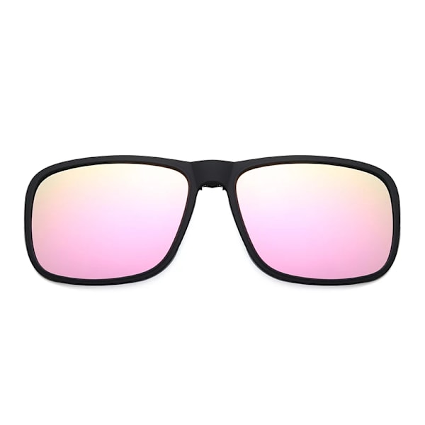 DOHOHDO Polarized Clip On Solglasögon Flip Up Solglasögon Rektangulära körglasögon Spegel Solglasögon Night Vision Fiskeglasögon Pink as show