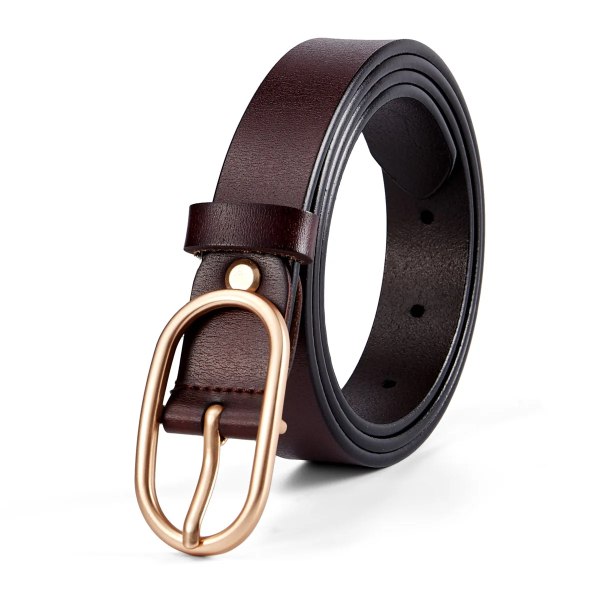 BISONDENIM 2022 New Fashion Classic äkta kohudsläderbälten för kvinna Lyxigt designermärke Bälte Automatiskt spänne B60226-2C one size