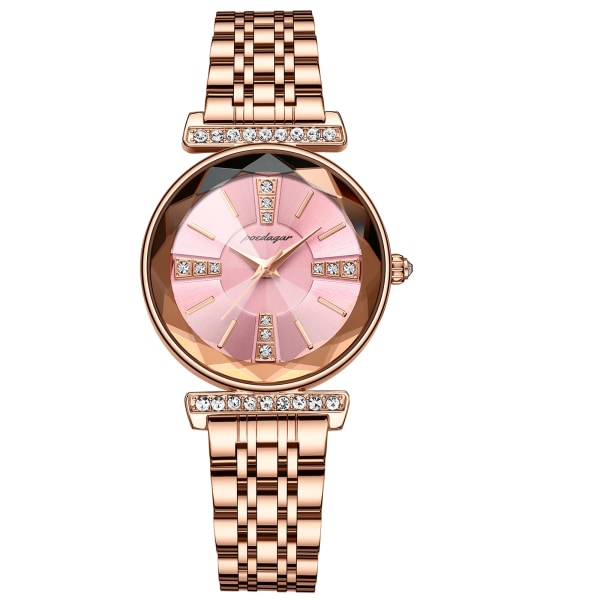 POEDAGAR Lyxiga Damklockor Högkvalitativ vattentät rostfritt stål Kvinnor Watch För Kvinnor Reloj Mujer Klänning Armbandsur Rose Gold Pink