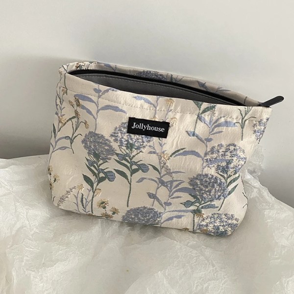Bomull Blommig Makeup Bad Innerväska För Kvinnor Tyg Resor Baby Toalettväska Organizer för Kosmetika Penna Skönhetsfodral Case TypeB
