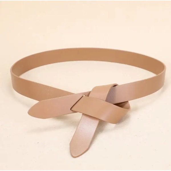 Ny design Knot Cowskin Dambälten Mjukt äkta läder Knuten rem Bälteklänning Tillbehör Dam Midjeband Långt dambälte As shown(.656) 120cm(.656)