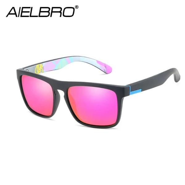 AIELBRO Polarized Cykelsolglasögon Nya Cykelglasögon Solglasögon 2020 Cykelglasögon för män högkvalitativ gafas ciclismo hombre C04 BLACK RED RED