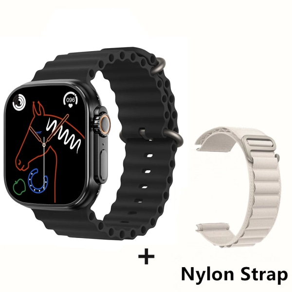 Watch 8 Ultra Smartwatch For Man Woman Fitness NFC Original 1:1 IWO Series 8 BT Call Smart Watches För Apple Android Phone Black add WhiteGS