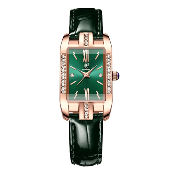 POEDAGAR Mode Watch Kvinna Lyx Elegant Klocka Vattentätt Läderband Kreativ Diamant Kvinnor Watch Montre Femme Present Green