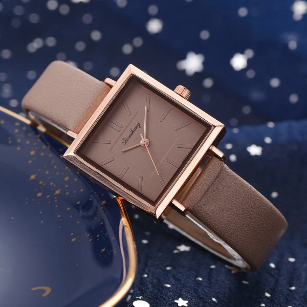 Damklockor Lyx Fyrkantig Urtavla Rose Gold Mode Enkla Klockor Spänne Klänning Armbandsur Causal Damklocka reloj mujer black