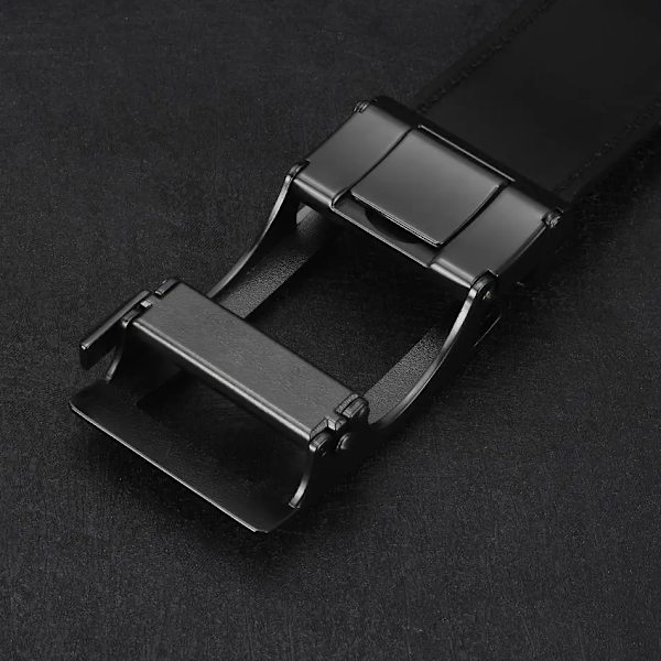 WOWTIGER 3,5 cm ko äkta läder herrbälte kohudsrem för manlig spärr Automatiska spännbälten för män märkesdesignerbälten Silver buckle 115cm