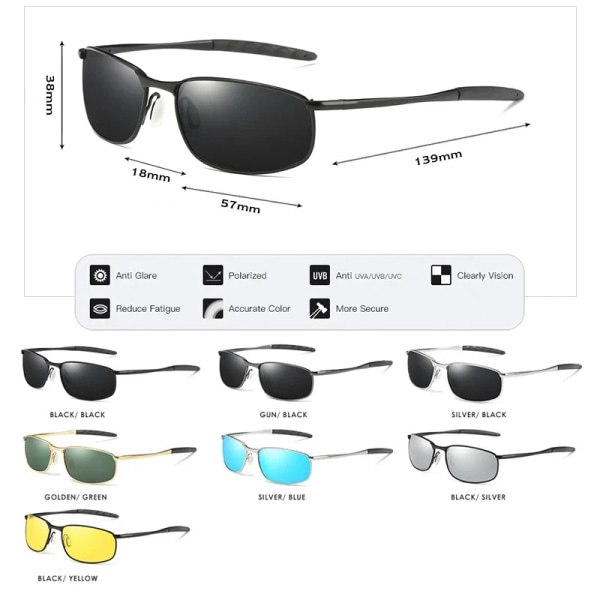 CoolPandas 2022 polariserade solglasögon Herr Märkesdesigner Liten lins Solglasögon Herr Solglasögon för körning gafas oculos de sol UV400 black-black Polarized lens