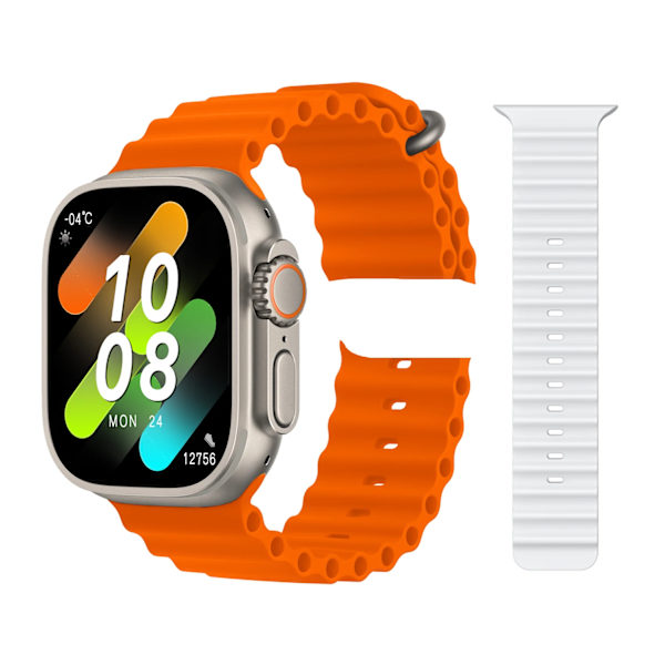 HK8 Pro MAX Ultra Smart Watch Series 8 49 mm 2,12 tum Amoled HD-skärm Hög uppdateringsfrekvens NFC Kompass Man Kvinna Sport SmartWatch and ocean strap-b