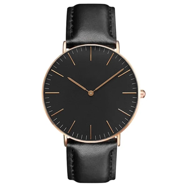 Lyx watch Dam Armbandsklockor Toppmärke Dam Casual Quartz Watch Stål Damarmbandsur Montre Femme Relogio Leather Black