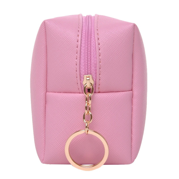 PURDORED 1 st solid kosmetisk väska för kvinnor Läder resor sminkväska Organizer Toalettartiklar Solid kvinnlig förvaring case light pink