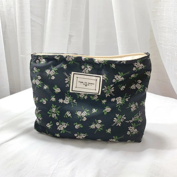 Canvastyg Damkosmetikväska Dam Clutch Nytt blommiga sminkväskor Rese sanitetsbinda Organizer Förvaringspåse Y