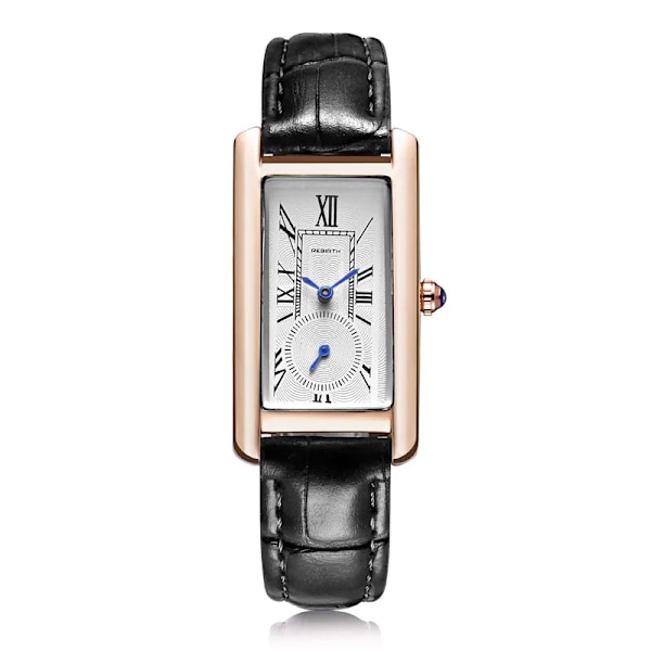 REBIRTH Brand Watch Dam Elegant Retro Klockor Mode Dam Quartz Klockor Klocka Dam Casual Läder Damarmbandsur Sliver Red