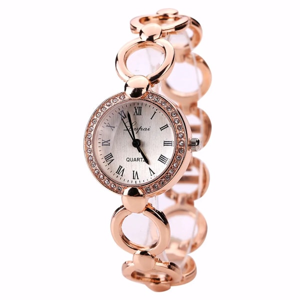 Kvinna Armbandsklocka Watch Lyxklocka Rostfritt stål Watch Elegant Business Party Wild Relogio Feminino Gold2