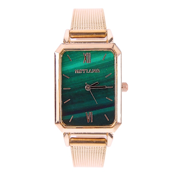 Lyxig grön watch Enkel watch Dam Originalitet Retro Liten fyrkantig klocka Watch Vattentät watch gold strap