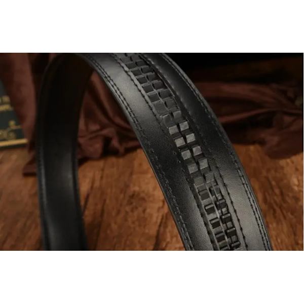 Inget spänne Designer Bälten Herr Body 3,5 cm Bred delat läder Hög kvalitet Herr Automatiskt Bälte Herrtillbehör ormskinn 125 cm 120 brown 115CM