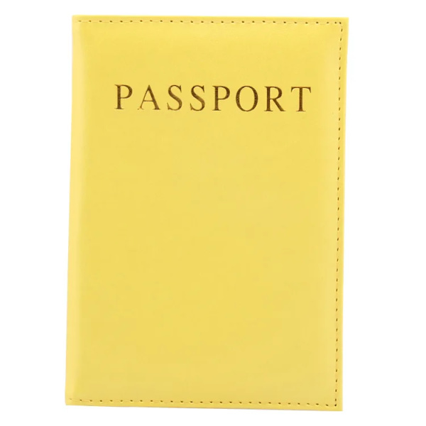 PU Läder Kvinnor Cover Pink World Universal Resepass Biljetthållare Cover på case Passpåse Yellow
