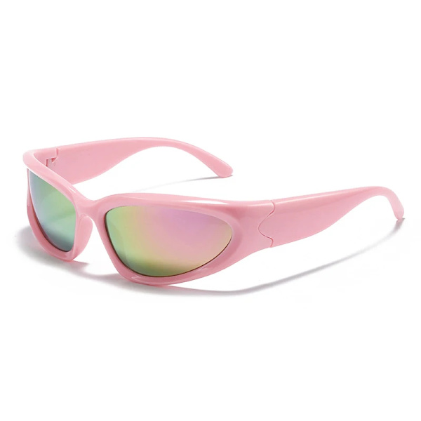 HBK Trend Steampunk Solglasögon Goggle Kvinnor Män Mode Solglasögon Punk Glasögon Kvinnlig Y2K Rosa Spegelglasögon Glasögon UV400 C11 Pink Mirror As Photos Showing