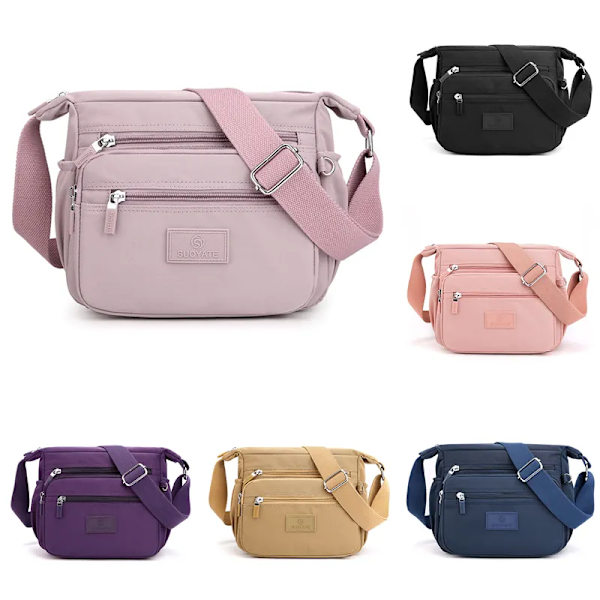 Fashion Messenger Bag Damaxelväska Nylon Handväska Stor kapacitet Liten Mode Damtelefonväska Crossbody-väska Wine red 3