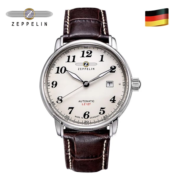 Zeppelin watch för män Top Märke Lyx Herr Quartz Armbandsur Andas Läderrem Vattentät Business Casual Watch black