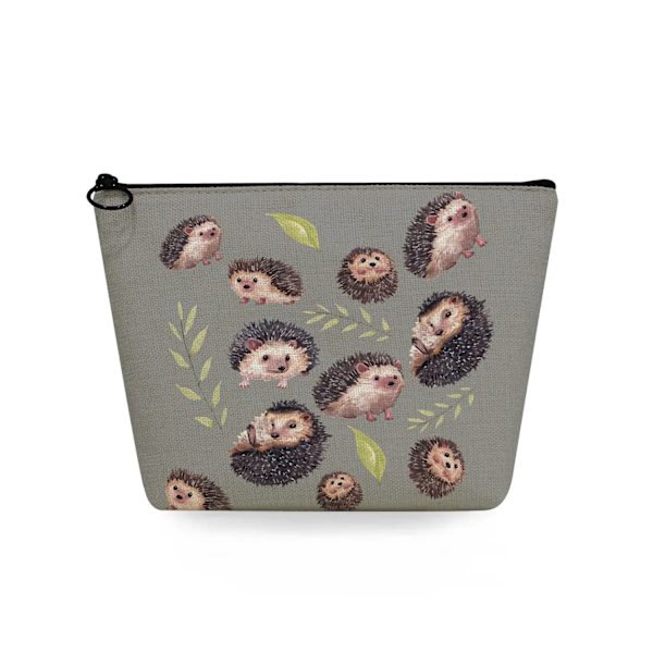 2022 tecknad igelkottsblomma printed kosmetisk väska för kvinnor Harajuku Casual Makeup-väskor Bärbar rese-toalettväska Case sn5717 Hedgehog Bag