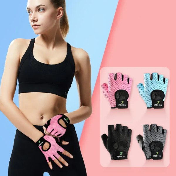 Professionella fitness Halkfri yogaträning Halvfinger Män Kvinnor Power Tyngdlyftning Handskydd Cykeltillbehör Style 2(.144) S(.144)