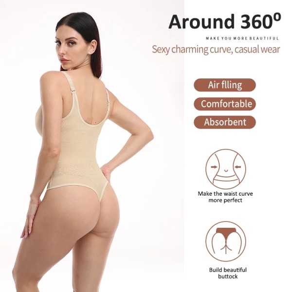 Kvinnor Sexiga Bodysuits Party Stringformare MISS MOLY Solid Spetspärmar Hög midja Mage Smal Shapers Butt Lifter Strap Underkläder Black XXL
