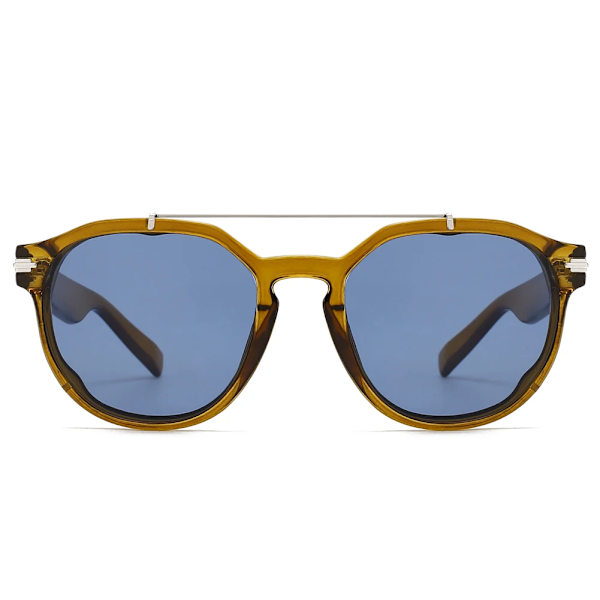 Peekaboo runda solglasögon uv400 kvinnligt mönster blå retro solglasögon för kvinnor unisex 2022 manliga accessoarer heta brown with blue as show in photo