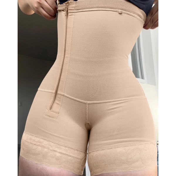 Body med dragkedja på sidan Skims Shapewear Fajas Colombianas Originales Mage och men lyftare Magkontroll Fajas Moldeadoras Y Reductoras Pink XL