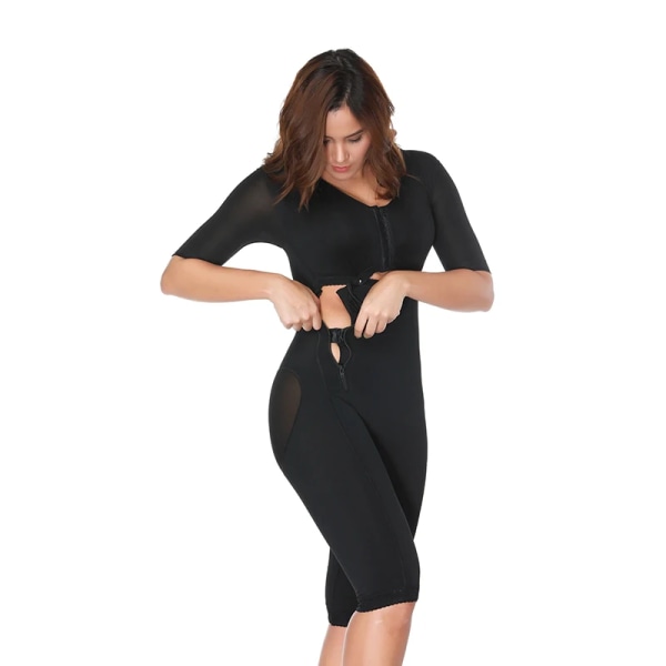 Fajas Colombianas Full Body Arm Shaper Efter operation BodySuit Powernet Gördel Waist trainer Korsett Shapewear Bantning Mage Sexig Black M