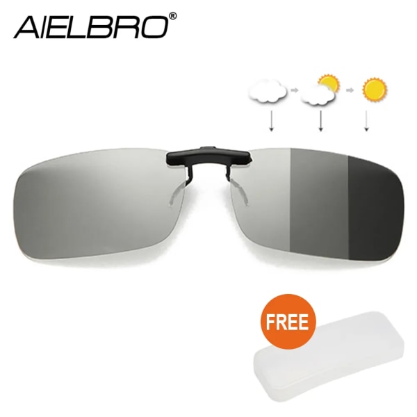 AIELBRO Cycling Driving Clip on Solglasögon för män Photochromic Glasögon Night Vision Solglasögon Polarized Clip on Solglasögon F-Night Vision Lens