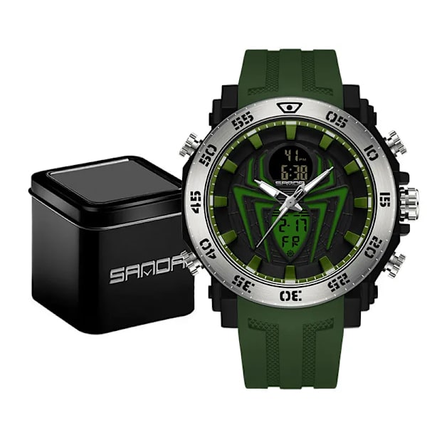 SANDA Herr Militärklockor Mode Watch Analog Elektronisk LED Armbandsur För Man Klocka Relogio Masculino Vattentät 50M Army green 1