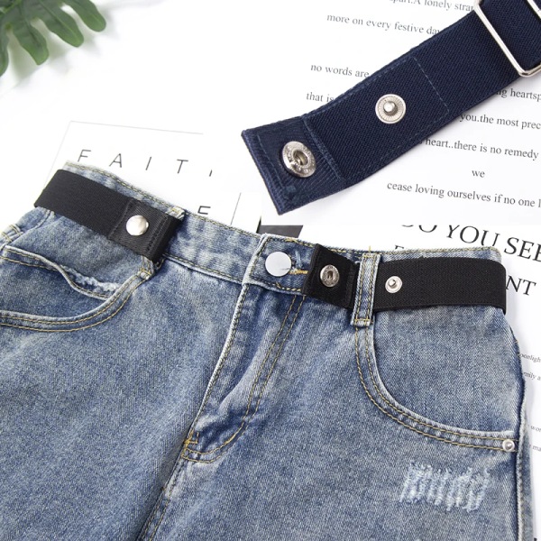 Spännefritt elastiskt osynligt bälte för kvinnor Plus Size Hög kvalitet utan spänne Jeans Enkelt bälte män Inget krångel Designbälte Rose Red 60-95cm