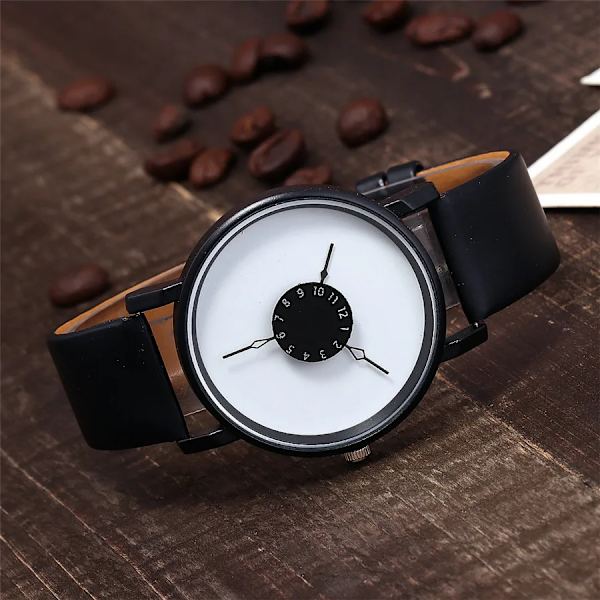 Nya enkla män Kvinnor Casual Quartz-klockor Ins Mode vita & svarta klockor Watch för flickor white