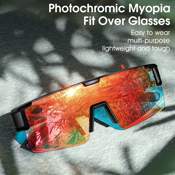 WEST BIKING Myopic Polarized Square Solglasögon Män Photochromic Cykling Passform över glasögon Köra Fiske Glasögon Cykelglasögon White x Night Vision