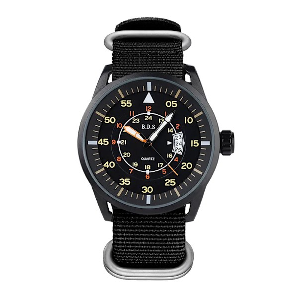 2022 Ny herrkvartsklocka Watch Mode högkvalitativt nylon 50 m vattentät watch JD1508BLACK