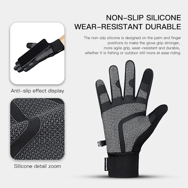Kyncilor Cykelhandskar Guantes Ciclismo Herr Dam Handske Vattentät Anti Halk Pekskärm Vandring Vinterhandskar GY-06 M