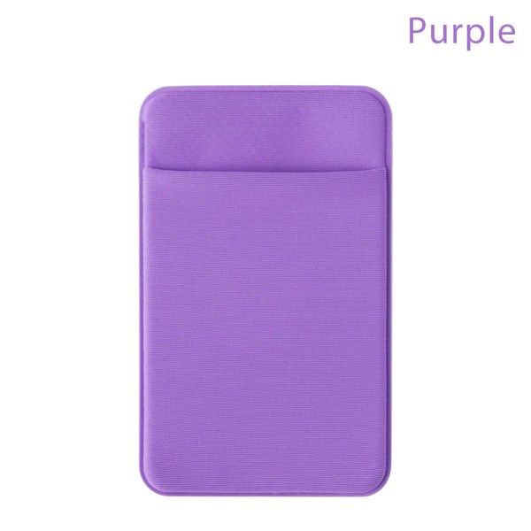 1st Unisex Fashion Elastisk Mobiltelefonplånbok Mobiltelefon Korthållare Case Självhäftande klistermärke Ficka Kredit ID-kortshållare Purple