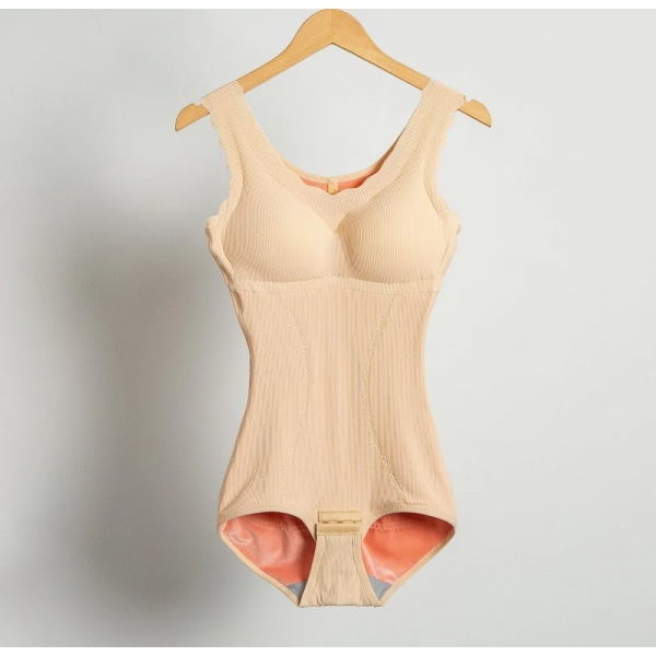 Gobetter slimmande underkläder för kvinnor Vinter sammet thermal bodysuit Sexig Body Shaper Postpartum Buken Shapewear skin L