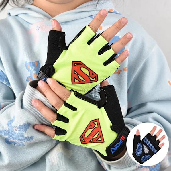 Cykelhandskar för barn Halvfinger Barn Cykelhandskar Barn Halksäkra Andningssporthandskar för pojkar Flickor Ridutrustning Glove Blue Classic XL