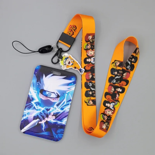 1 Set Anime Kortfodral Kort Nyckel Lanyard Cosplay Badge ID-kort Hållare Halsband Nyckelringar Uchiha Sasuke NO-G