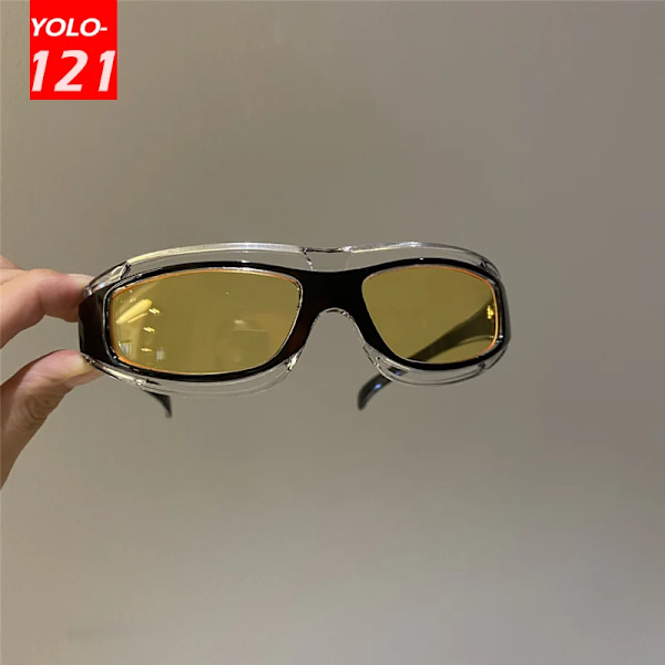 Cateye Glasögon Punkstil Solglasögon Kvinnor Sommarmode Glasögon Y2k Framtida Teknik Sense Solglasögon Män Kvinnor Trendglasögon rose red gray B Other