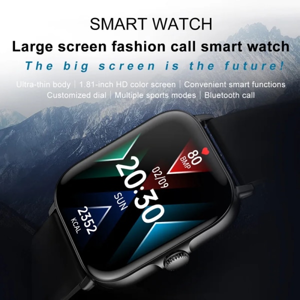 T12 Smart Watch 1.81 Färgskärm Bluetooth Call Voice Assistant Blodtryckspulsdetektering Sport Watch Red