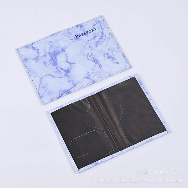 Nya kvinnor Söt läder Passport Cover Flygbiljetter för kort Rese Passport Holder Plånbok Case Blue