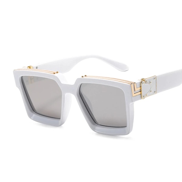 Lyxiga fyrkantiga solglasögon Kvinna Märke Designer Spegel Rese Solglasögon Godis Färger Mode Gradient Körning Oculos De Sol Silver Silver as picture