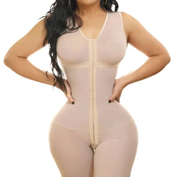 Damkorsett Andas Shapewear Strong 3-nivås spänn Bodysuit med Arotch öppning Viktminskning Shapewear Fajas Colombianas black L